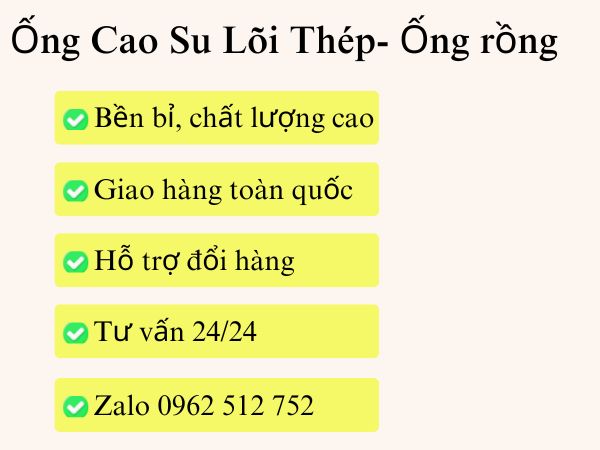 Nhà cung cấp ống cao su lõi thép chất lượng